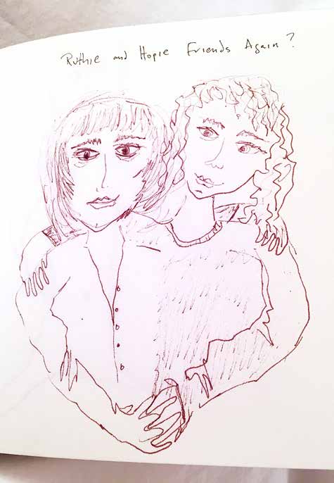 Drawing from Ruth's journal: "Ruthie and Hope friends again?"