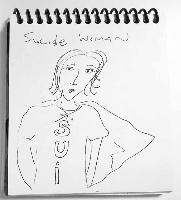 Drawing from Ruth's journal entitled Suicide Woman